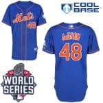 Mets #48 Jacob DeGrom Blue Alternate Home Cool Base W 2015 World Series Patch Stitched Jersey