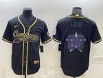 Dallas Cowboys #88 CeeDee Lamb Black Gold Team Big Logo With Patch Cool Base Stitched Baseball Jersey