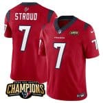 Houston Texans #7 C.J. Stroud Red 2023 F.U.S.E. AFC South Champions Patch Vapor Untouchable Limited Stitched Jersey