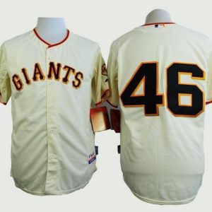 Giants #46 Santiago Casilla Cream Home Cool Base Stitched Jersey