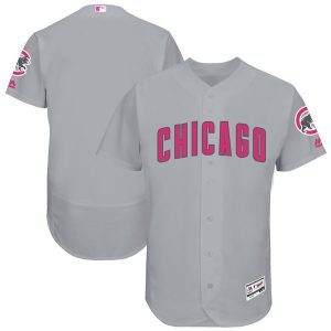 Chicago Cubs Majestic Gray Mother's Day Cool Base Team Stitched Jersey