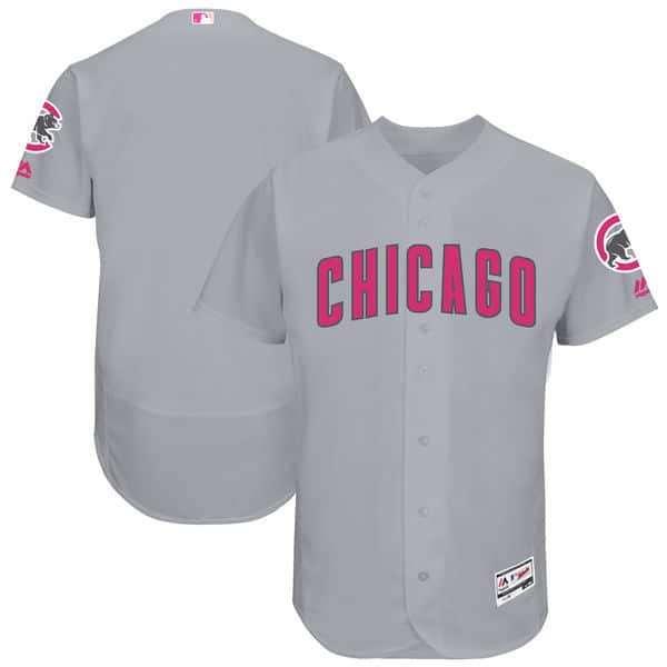 Chicago Cubs Majestic Gray Mother's Day Cool Base Team Stitched Jersey