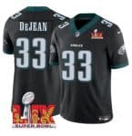 Philadelphia Eagles #33 Cooper DeJean Black 2025 Super Bowl LIX Patch Vapor Untouchable Limited Stitched Jersey