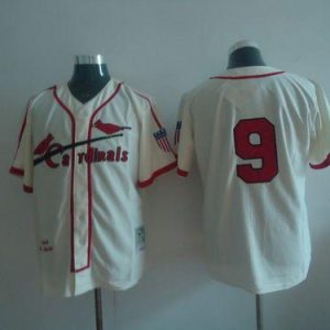 Mitchell And Ness Cardinals #9 Roger Maris Cream Throwback Stitched Jersey