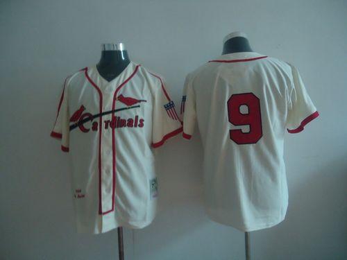 Mitchell And Ness Cardinals #9 Roger Maris Cream Throwback Stitched Jersey