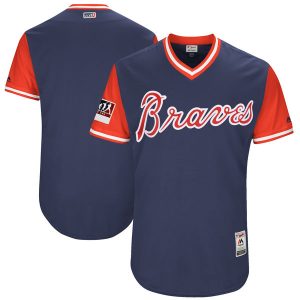 Atlanta Braves Majestic Navy Red 2018 Players' Weekend Authentic Team Stitched Jersey