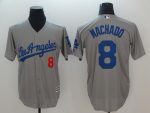 Los Angeles Dodgers #8 Manny Machado Gray Cool Base Stitched Jersey