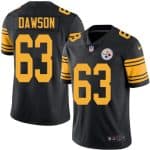 Steelers #63 Dermontti Dawson Black Stitched Limited Rush Nike Jersey
