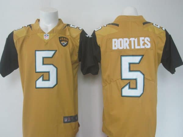 Jaguars #5 Blake Bortles Gold Limited Rush Stitched Nike Jersey