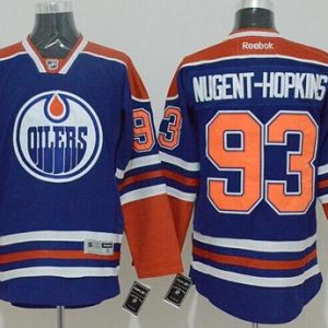 Oilers #93 Nugent-Hopkins Ligtht Blue Stitched Jersey