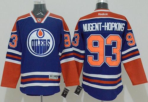 Oilers #93 Nugent-Hopkins Ligtht Blue Stitched Jersey