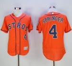 Astros #4 George Springer Orange Flexbase Authentic Collection Stitched Jersey