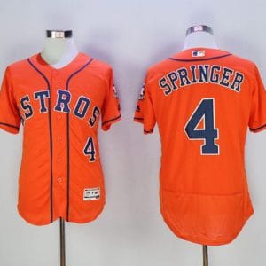 Astros #4 George Springer Orange Flexbase Authentic Collection Stitched Jersey