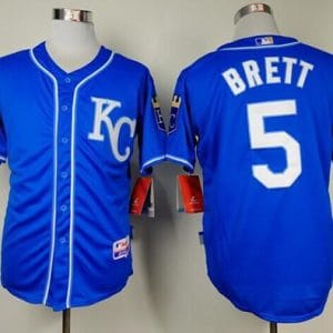 Royals #5 George Brett Light Blue Alternate 2 Cool Base Stitched Jersey