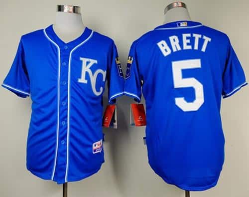 Royals #5 George Brett Light Blue Alternate 2 Cool Base Stitched Jersey