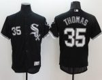 White Sox #35 Frank Thomas Black Flexbase Authentic Collection Stitched Jersey