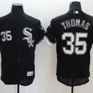 White Sox #35 Frank Thomas Black Flexbase Authentic Collection Stitched Jersey