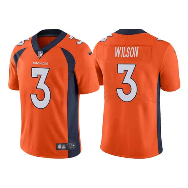 Denver Broncos #3 Russell Wilson Orange Color Rush Vapor Untouchable Limited Stitched Jersey