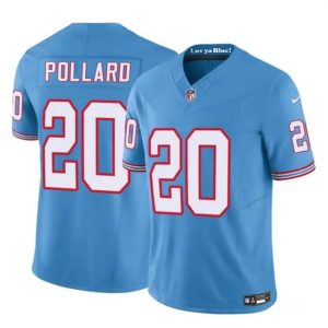 Tennessee Titans #20 Tony Pollard Blue 2023 F.U.S.E. Throwback Limited Stitched Jersey
