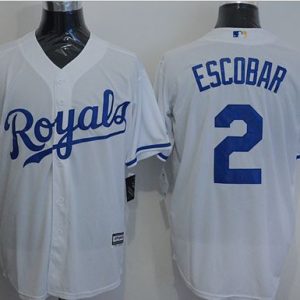 Royals #2 Alcides Escobar White New Cool Base Stitched Jersey