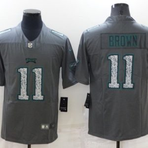 Philadelphia Eagles #11 A. J. Brown Gray Fashion Static Limited Stitched Jersey