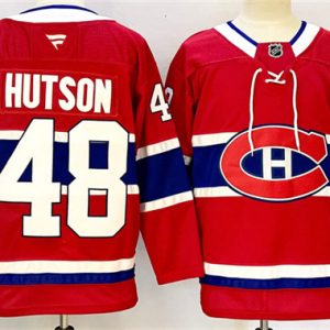 Montreal Canadiens #48 Lane Hutson Red 2024-25 Stitched Jersey