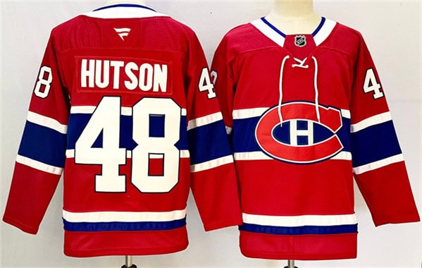 Montreal Canadiens #48 Lane Hutson Red 2024-25 Stitched Jersey
