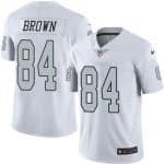 Raiders #84 Antonio Brown White Limited Rush Stitched Jersey