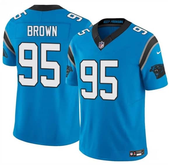 Carolina Panthers #95 Derrick Brown Blue 2025 F.U.S.E. Vapor Limited Stitched Jersey