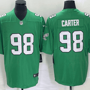Philadelphia Eagles #98 Jalen Carter Green Stitched Jersey