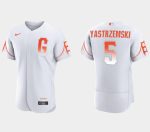 San Francisco Giants #5 Mike Yastrzemski White City Connect Flex Base Stitched Jersey