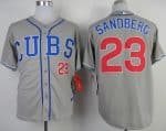 Cubs #23 Ryne Sandberg Grey Alternate Road Cool Base Stitched Jersey