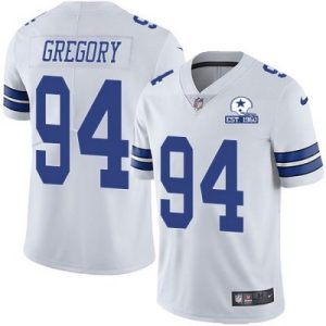 Dallas Cowboys #94 Randy Gregory White With Est 1960 Patch Limited Stitched Jersey