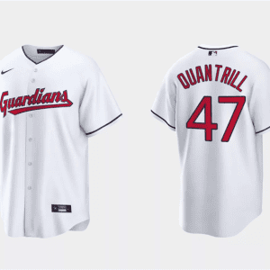 Cleveland Guardians #47 Cal Quantrill White Cool Base Stitched Jersey