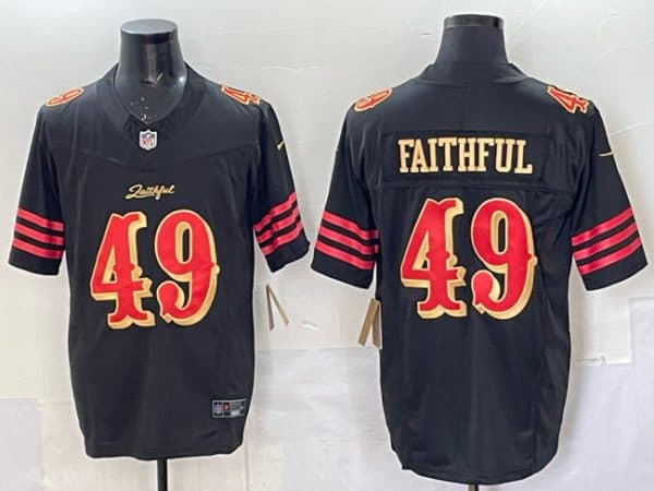 San Francisco 49ers #49 Faithful Black 2025 F.U.S.E. ¡°Rivalries¡± Vapor Limited Stitched Jersey