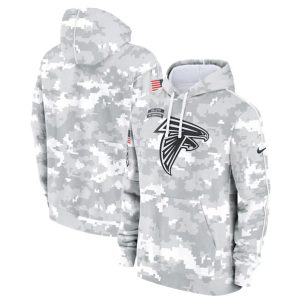 Atlanta Falcons 2024 Arctic Camo Salute To Service Club Fleece Pullover Hoodie