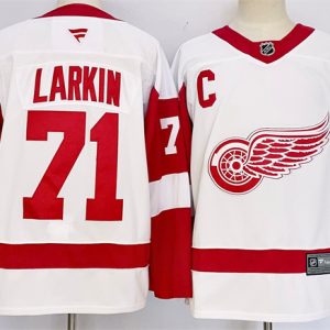 Detroit Red Wings #71 Dylan Larkin White 2024-25 Stitched Jersey