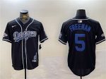 Los Angeles Dodgers #5 Freddie Freeman Black 2024 World Series Champions Limited Stitched Jersey