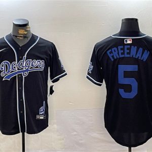 Los Angeles Dodgers #5 Freddie Freeman Black 2024 World Series Champions Limited Stitched Jersey