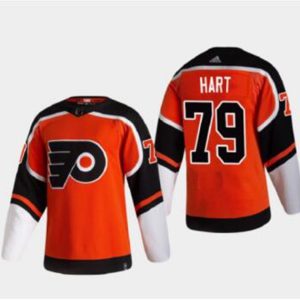 Philadelphia Flyers #79 Carter Hart Orange Reverse Retro Stitched Jersey