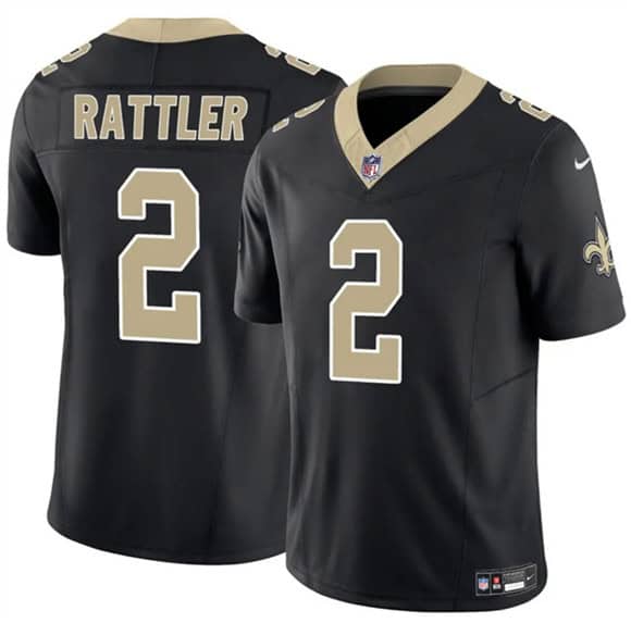 New Orleans Saints #2 Spencer Rattler Black 2025 F.U.S.E Vapor Limited Football Stitched Jersey