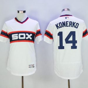 White Sox #14 Paul Konerko White Flexbase Authentic Collection Alternate Home Stitched Jersey