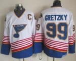 Blues #99 Wayne Gretzky White CCM Throwback Stitched Jersey