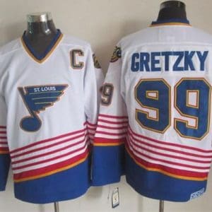 Blues #99 Wayne Gretzky White CCM Throwback Stitched Jersey