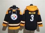 Pittsburgh Steelers #3 Russell Wilson Black Ageless Must-Have Lace-Up Pullover Hoodie
