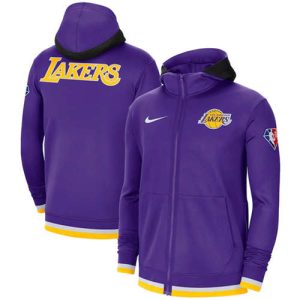 Los Angeles Lakers Purple 75th Anniversary Performance Showtime Full-Zip Hoodie Jacket