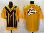 Pittsburgh Steelers Team Big Logo Gold 1933 Throwback Alternate Stitched Jersey