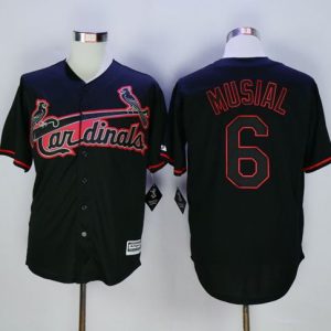 Cardinals #6 Stan Musial Black New Cool Base Fashion Stitched Jersey