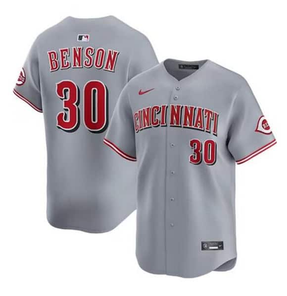 Cincinnati Reds #30 Will Benson Gray Road Limited Stitched Jersey
