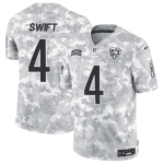 Chicago Bears #4 D'Andre Swift 2024 F.U.S.E Arctic Camo Salute To Service Limited Stitched Jersey